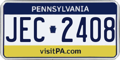 PA license plate JEC2408