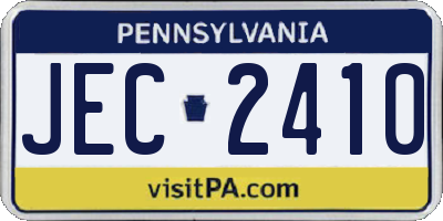 PA license plate JEC2410