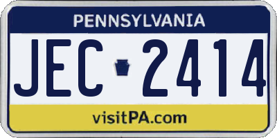 PA license plate JEC2414