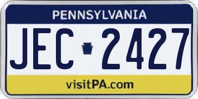PA license plate JEC2427