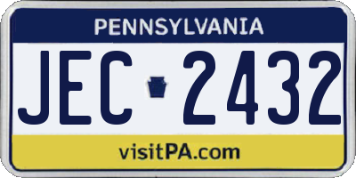 PA license plate JEC2432