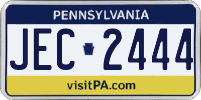 PA license plate JEC2444