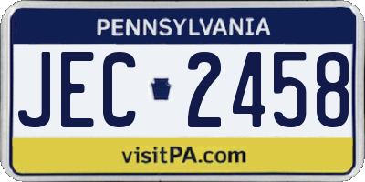 PA license plate JEC2458