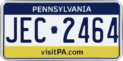 PA license plate JEC2464