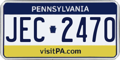 PA license plate JEC2470