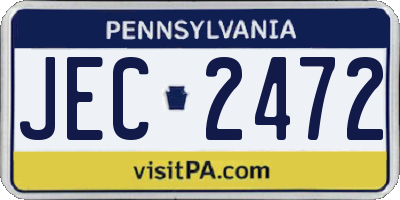 PA license plate JEC2472