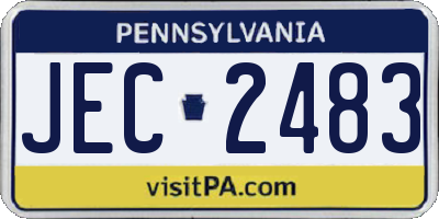 PA license plate JEC2483