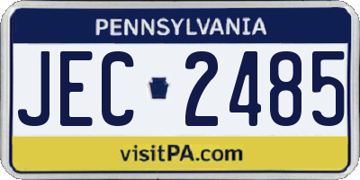 PA license plate JEC2485
