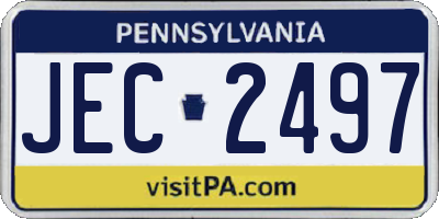 PA license plate JEC2497