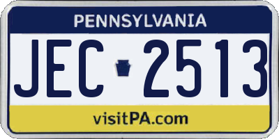 PA license plate JEC2513