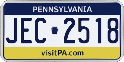 PA license plate JEC2518
