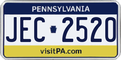 PA license plate JEC2520