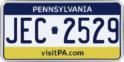 PA license plate JEC2529