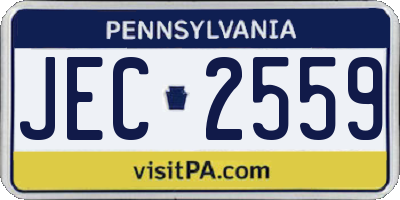 PA license plate JEC2559