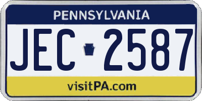 PA license plate JEC2587