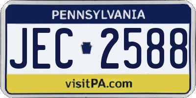 PA license plate JEC2588