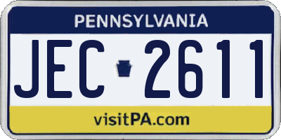 PA license plate JEC2611