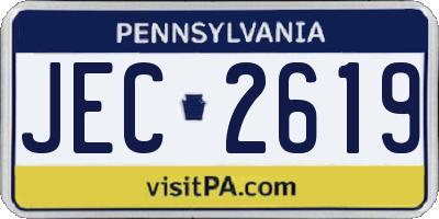 PA license plate JEC2619