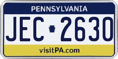 PA license plate JEC2630