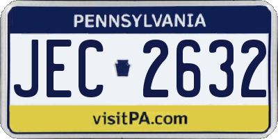 PA license plate JEC2632