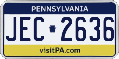 PA license plate JEC2636