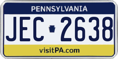 PA license plate JEC2638