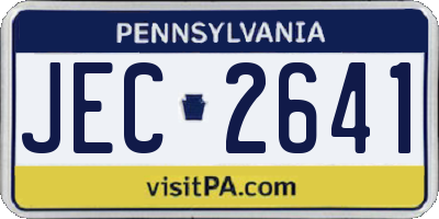 PA license plate JEC2641