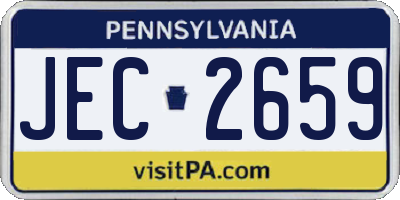 PA license plate JEC2659