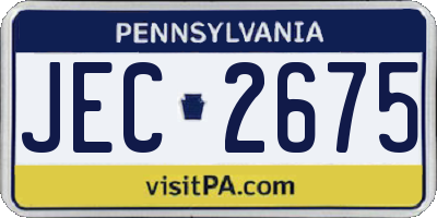 PA license plate JEC2675