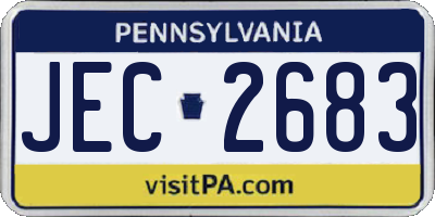 PA license plate JEC2683