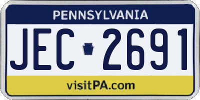 PA license plate JEC2691