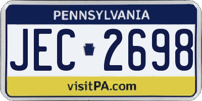 PA license plate JEC2698
