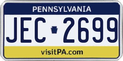 PA license plate JEC2699