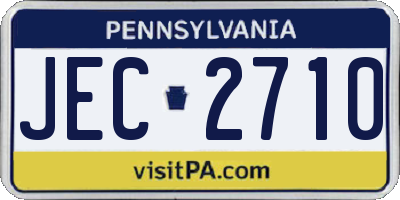 PA license plate JEC2710