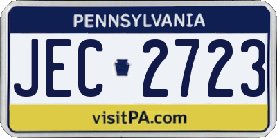 PA license plate JEC2723