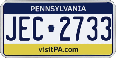 PA license plate JEC2733
