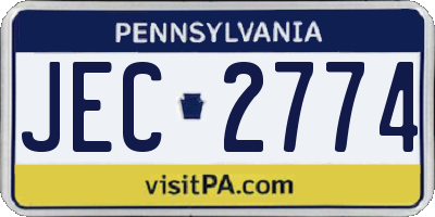 PA license plate JEC2774