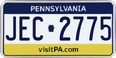 PA license plate JEC2775
