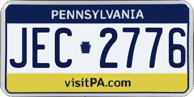 PA license plate JEC2776