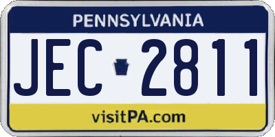 PA license plate JEC2811