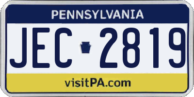 PA license plate JEC2819