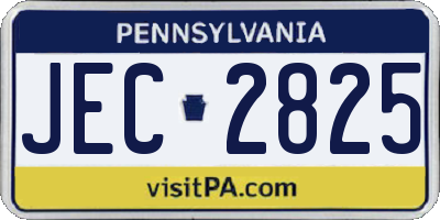PA license plate JEC2825