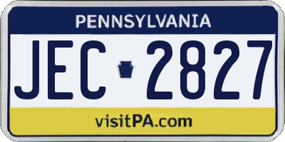 PA license plate JEC2827