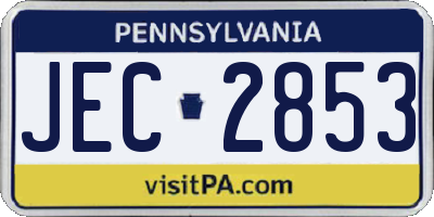 PA license plate JEC2853