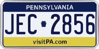 PA license plate JEC2856