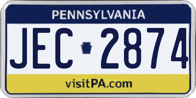 PA license plate JEC2874