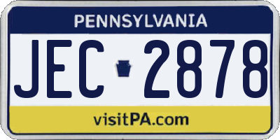 PA license plate JEC2878