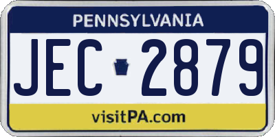 PA license plate JEC2879