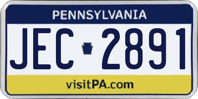 PA license plate JEC2891
