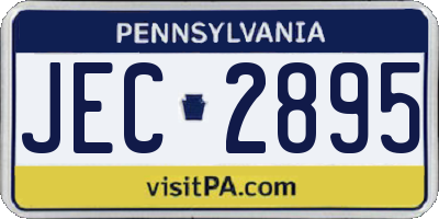 PA license plate JEC2895